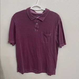 Men's Red Striped Polo Shirt